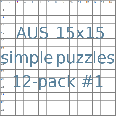 Australian 15x15 simple puzzles 12-pack no.1