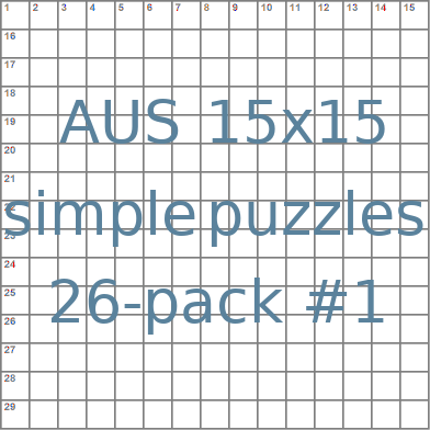 Australian 15x15 simple puzzles 26-pack no.1