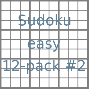 Sudoku 9x9 easy puzzles 12-pack no.2