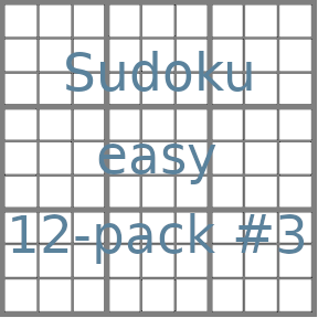 Sudoku 9x9 easy puzzles 12-pack no.3