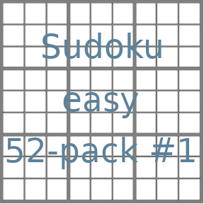 Sudoku 9x9 easy puzzles 52-pack no.1