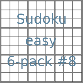 Sudoku 9x9 easy puzzles 6-pack no.8