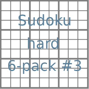 Sudoku 9x9 hard puzzles 6-pack no.3