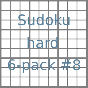 Sudoku 9x9 hard puzzles 6-pack no.8