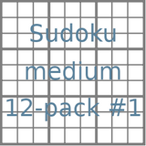 Sudoku 9x9 medium puzzles 12-pack no.1