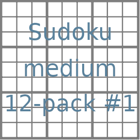 Sudoku 9x9 medium puzzles 12-pack no.1