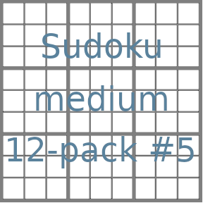 Sudoku 9x9 medium puzzles 12-pack no.5