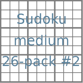 Sudoku 9x9 medium puzzles 26-pack no.2