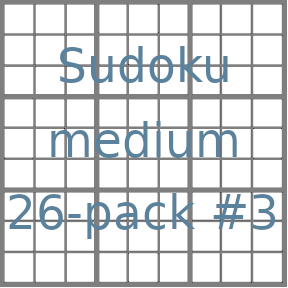 Sudoku 9x9 medium puzzles 26-pack no.3