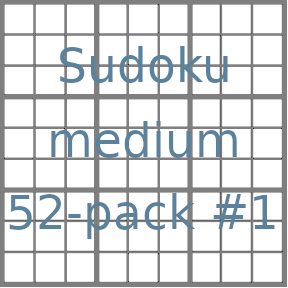 Sudoku 9x9 medium puzzles 52-pack no.1
