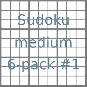 Sudoku 9x9 medium puzzles 6-pack no.1