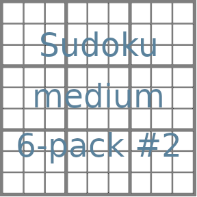 Sudoku 9x9 medium puzzles 6-pack no.2