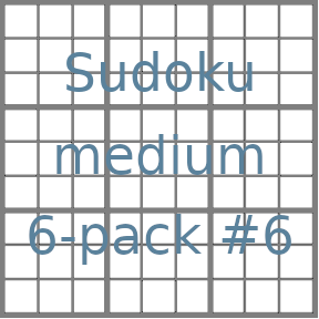 Sudoku 9x9 medium puzzles 6-pack no.6