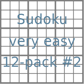 Sudoku 9x9 very easy puzzles 12-pack no.2