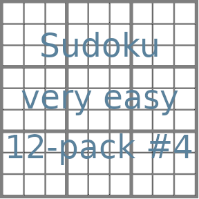 Sudoku 9x9 very easy puzzles 12-pack no.4