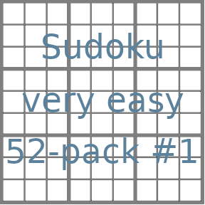 Sudoku 9x9 very easy puzzles 52-pack no.1