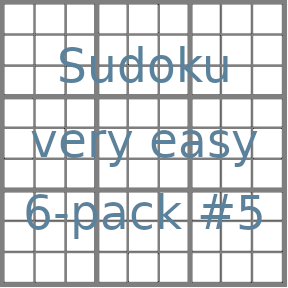 Sudoku 9x9 very easy puzzles 6-pack no.5