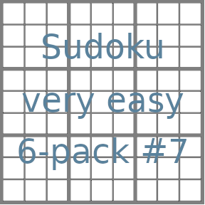 Sudoku 9x9 very easy puzzles 6-pack no.7