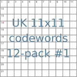 British 11x11 codeword puzzles 12-pack no.1