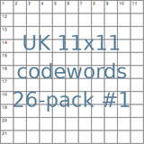 British 11x11 codeword puzzles 26-pack no.1