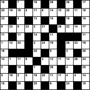 British 11x11 codeword puzzle no.343