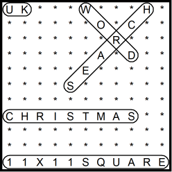 British 11x11 Wordsearch puzzle no.302 - Christmas