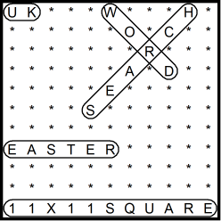 British 11x11 Wordsearch puzzle no.303 - Easter