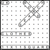 British 11x11 Wordsearch puzzle no.305 - clothes