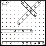 British 11x11 Wordsearch puzzle no.306 - elements