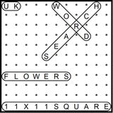 British 11x11 Wordsearch puzzle no.307 - flowers