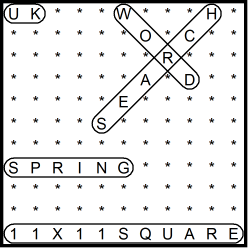 British 11x11 Wordsearch puzzle no.311 - Spring