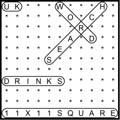 British 11x11 Wordsearch puzzle no.319 - drinks