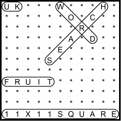 British 11x11 Wordsearch puzzle no.322 - fruit