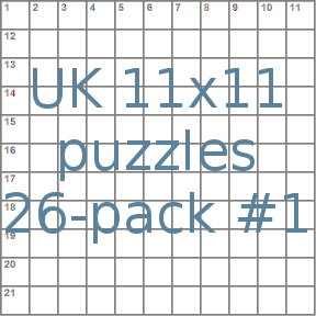 British 11x11 puzzles 26-pack no.1