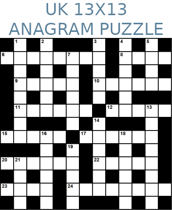 British 13x13 anagram crossword puzzle no.305