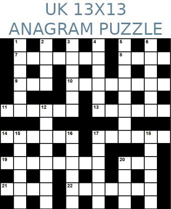 British 13x13 anagram crossword puzzle no.307