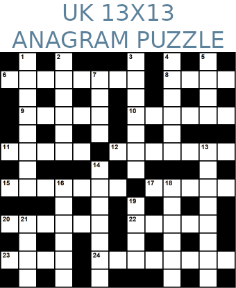 British 13x13 anagram crossword puzzle no.309