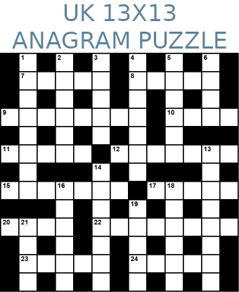 British 13x13 anagram crossword puzzle no.312