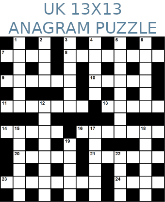 British 13x13 anagram crossword puzzle no.313
