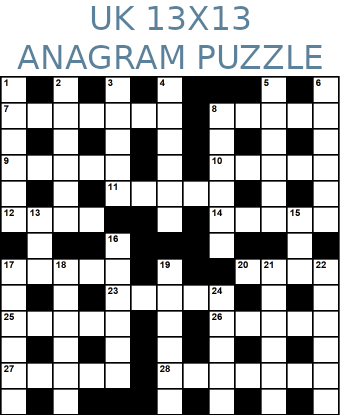 British 13x13 anagram crossword puzzle no.315