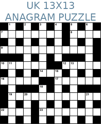 British 13x13 anagram crossword puzzle no.317