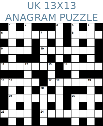 British 13x13 anagram crossword puzzle no.319