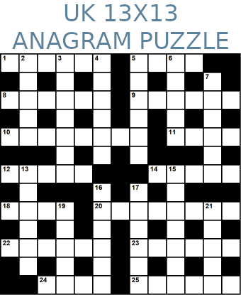 British 13x13 anagram crossword puzzle no.323