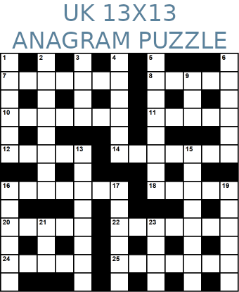 British 13x13 anagram crossword puzzle no.326