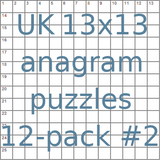 British 13x13 anagram crossword puzzles 12-pack no.2