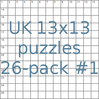 British 13x13 puzzles 26-pack no.1