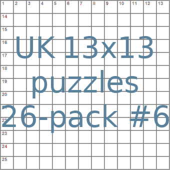 British 13x13 puzzles 26-pack no.6