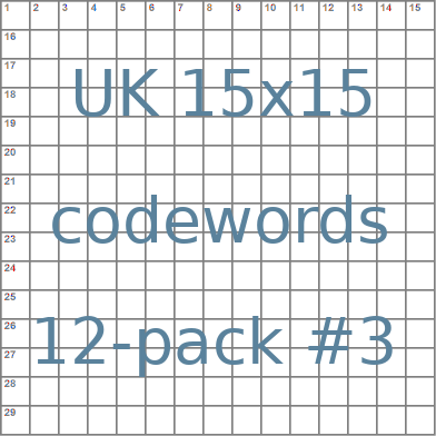 British 15x15 codeword puzzles 12-pack no.3