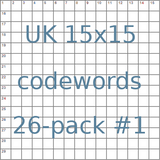 British 15x15 codeword puzzles 26-pack no.1