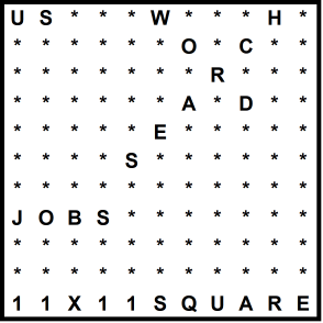 American 11x11 Wordsearch puzzle no.314 - jobs